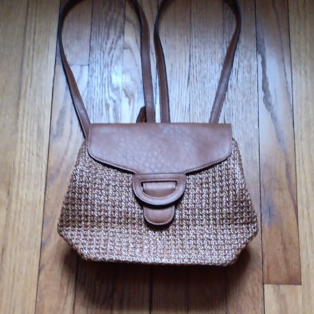 Wicker & Spruce Mini Backpack ■ Wicker And Leather-Look